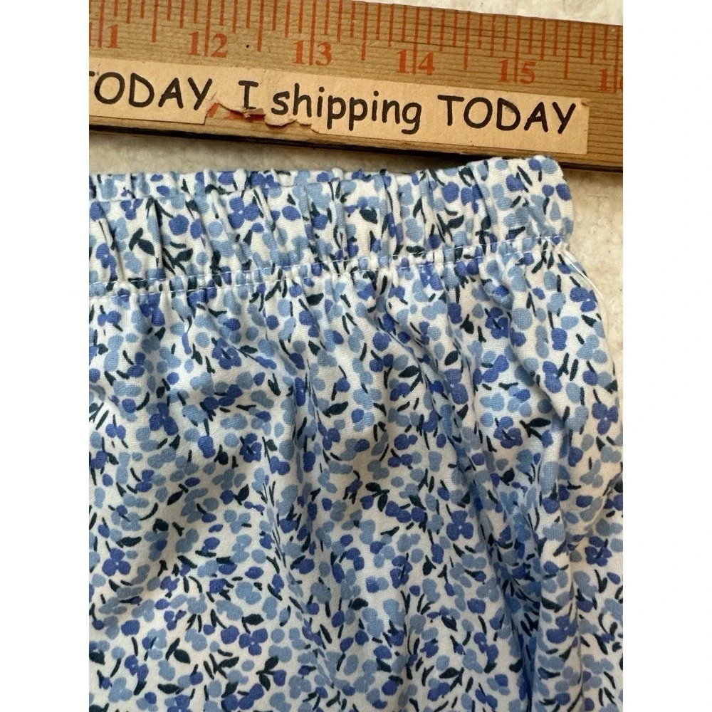 Kate Spade WHITE/BLUE FLORAL Soft Knit Cropped Pajama Set Women's‎ XL Spring